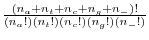 $ \frac{(n_{a}+n_{t}+n_{c}+n_{g}+n_{-})!}{(n_{a}!)(n_{t}!)(n_{c}!)(n_{g}!)(n_{-}!)}$